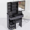 CAVINAS Desk with Drawers, Large Right Sliding Mirror Dressing Table Large Storage Corner Makeup Vanity - 2 of 4