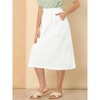 INSPIRE CHIC Women's Casual Elastic Waist Peasant A-Line Midi Skirts with Pockets - 2 of 4