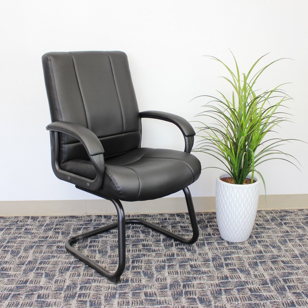 Caressoft Mid Back Guest Chair Black - Boss Office Products