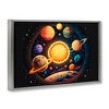 Stupell Industries Round Cosmic Solar System Floating Frame Canvas Art - 2 of 4