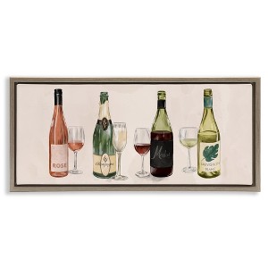 Stupell Industries Various Wine & Champagne Bottles Floating Frame Canvas Art - 1 of 4