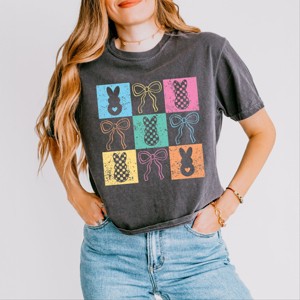 Simply Sage Market Checkered Bunny Coquette Distressed Boxy Crop Top - 1 of 4