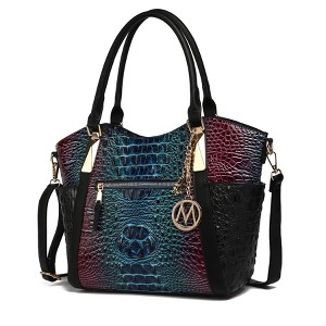 MKF Collection Janise Tote Bag with Croc Embossed Ombre Design and Gold Tone Hardware by Mia K - 1 of 4