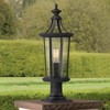 John Timberland Leto 24 1/2" High Modern Outdoor Post Light Fixture Pole Porch House with Pier Mount Adapter Waterproof Black Metal Clear Glass Shade - 2 of 4