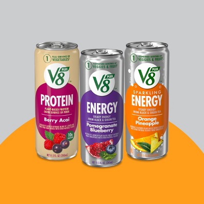 V8 +ENERGY Peach Mango Energy Drink - 6pk/8 fl oz Cans