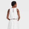 Women's Eyelet Bubble Hem Shirt - A New Day™ White - 2 of 3