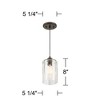 Possini Euro Design Bronze Mini Pendant 5 1/4" Wide Modern LED Clear Glass Cylinder Shade for Dining Room Living House Kitchen Island High Ceilings - 4 of 4