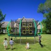 NAYSAYE Trampoline 12FT with Safety Net and Ladder for Outdoor Fun and Fitness, Black and Green, 144.00"*103.00"*124.12" - 2 of 4
