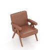 GDFStudio Merry Upholstered Wooden Chair with Handrails - 3 of 4