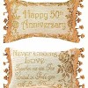 Manual Woodworkers and Weavers Golden 50th Anniversary Reversible Word Pillow, 12.5" x 8" Rectangular Decorative Throw Cushion - 2 of 3