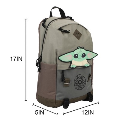 The Mandalorian Star Wars The Mandalorian Grogu Pouch 17" Adult Hooded Backpack — фото 2