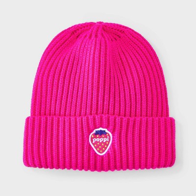 Adult Poppi Strawberry Graphic Beanie - Pink : Target
