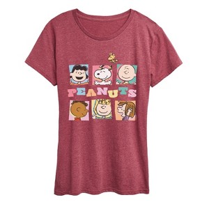 Women's - Peanuts - Boxes Snoopy And Friends Short Sleeve Graphic T-Shirt - 1 of 4