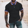 Men's Long Sleeve Polo Shirts Regular Fit Collared T-Shirt Casual Workout Golf Shirts - 3 of 4