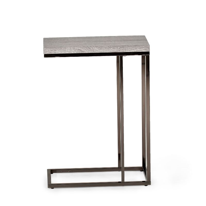 Lucia Chairside End Table with Nickel Gray - Steve Silver, 4 of 7