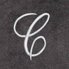Avanti  Granite with Silver Script Monogram Bath Towel Letter   C - 2 of 3