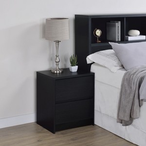 Sapphtopaz Modern Nightstand with 2 Drawers Rectangle Bedside Table with LED and USB Ports Wood Night Stand for Bedroom, Living Room - 1 of 4