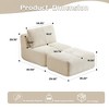 TIRAMISUBEST Memory Foam Single Floor Sofa, Modular Chaise Lounge with Ottoman, Corduroy Armless Chair with Back Pillow - 2 of 4