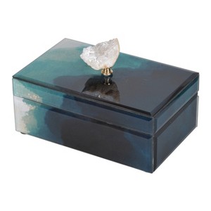 8.5" x 5" x 5" Bethany Aqua Jewelry Box, Stackable Decorative Storage Boxes With Lids - 1 of 1