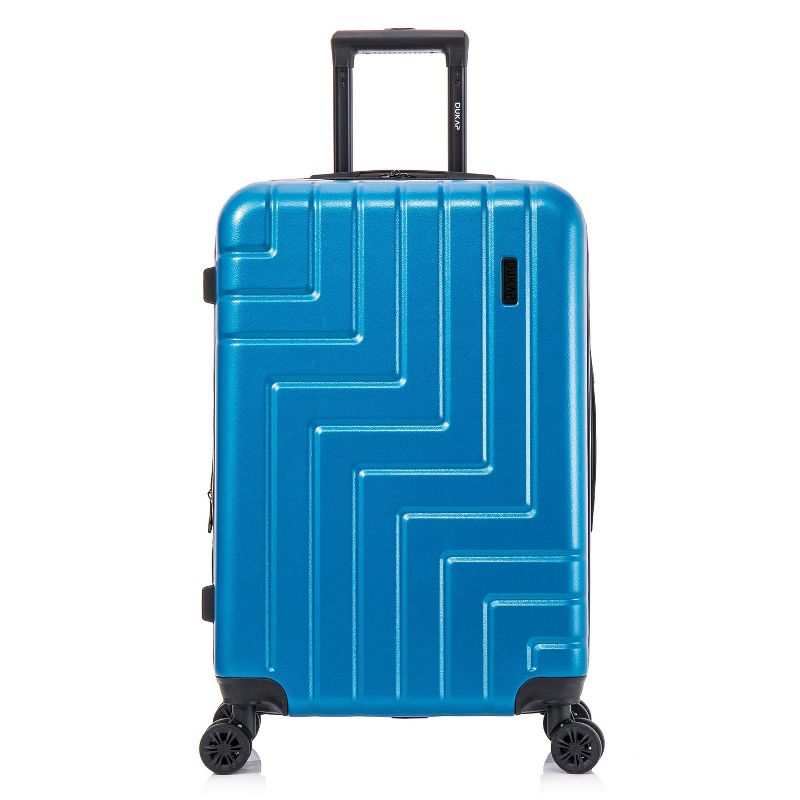DUKAP Zahav Lightweight Hardside Medium Checked Spinner Suitcase - Teal, 3 of 18