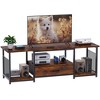 Itopfox TV Stand with Drawers and Open Shelves for 65 60 55 Inch TVs, Industrial Media Console Table for Living Room, Bedroom, Office, Rustic Brown - 2 of 4