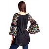 Women's Floral Embroidered Off The Shoulder Dress - Velzera - 3 of 4