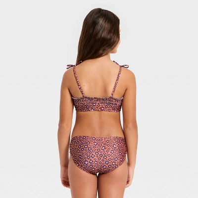 Cat & Jack Girls' Animal Ditsy Leopard Spot Bikini Set - Cat & Jack™ Brown M — фото 2