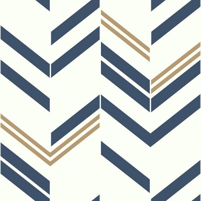 RoomMates Chevron Stripe Peel & Stick Wallpaper Blue