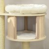 TopComfy Pet Tower 3 Level Cat Tree Sisal Scratching Posts Fun Badminton Toy Soft Cushions Safe Play Areas for Cats, Beige, 25.5"*17.75"*46.5" - 3 of 4