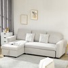 HOMCOM Sectional Sleeper Sofa, Linen Fabric L Shaped Couch with Pull out Bed, Reversible Storage Chaise for Living Room, Apartment, 3-seat - 2 of 4