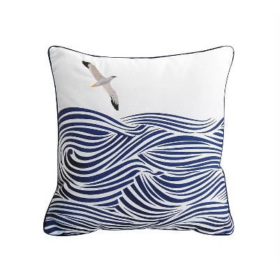 RightSide Designs Albatross and Waves Indoor/Outdoor Throw Pillow
