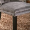 Racxily High-end Tufted Velvet Dining Chair Set of 2 - Solid Wood Contemporary Dining Chair with Nailhead Trim,Multiple Colors Optional - 3 of 4