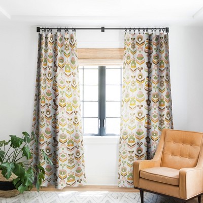 Emanuela Carratoni Retro Flowers Mix 50" x 96" Single Panel Room Darkening Window Curtain - Deny Designs