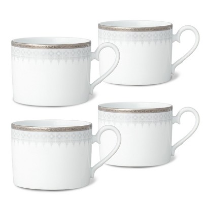 Noritake Silver Colonnade Set of 4 Cups