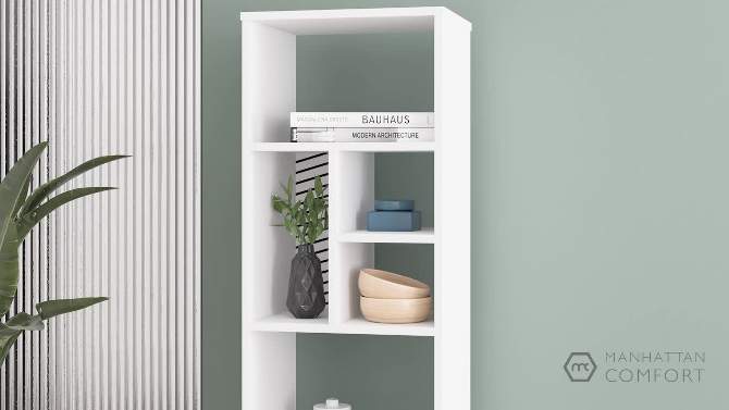 42.51&#34; Essex 5 Shelf Bookcase White/Zebra - Manhattan Comfort, 2 of 6, play video