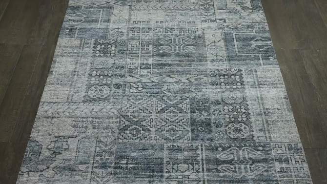 7&#39;x10&#39; Marshall Distressed Patchwork Printed Rug Blue - Threshold&#8482;, 2 of 6, play video