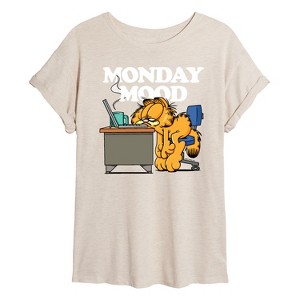 Women's - Garfield - MondayMood Oversized Graphic T-Shirt - 1 of 4