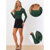 Allegra K Women's Ruched Metallic Square Neck Sheer Glitter Mesh Star Top - 2 of 4