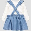 Carter's Just One You® Baby Girls' 2pc Floral Long Sleeve Bodysuit and Denim Dress Set - Blue - 3 of 4