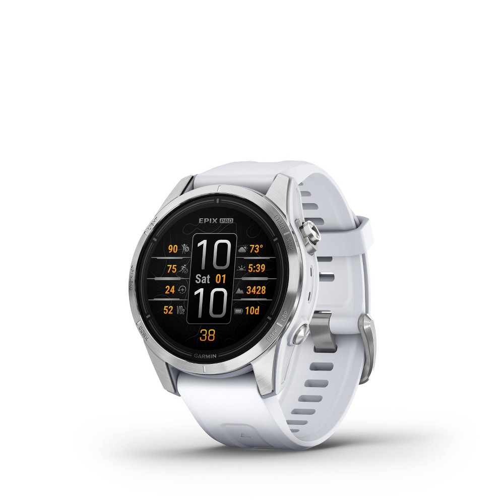 Photos - Smartwatches Garmin epix Pro  Standard Edition Silver with Whitestone Band (Gen 2)