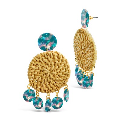 SHINE by Sterling Forever Woven Stud Drop with Resin