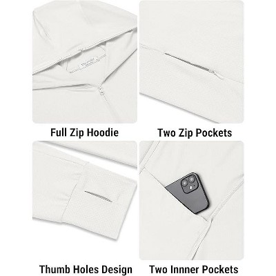 COOFANDY Men Full Zip UPF 50 Sun Protection Hoodie Jacket Long Sleeve Lightweight Breathable UV Shirts with Pockets Light Gray L — фото 5