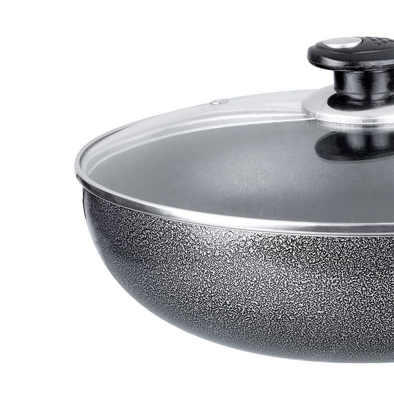 Brentwood Aluminum Non-Stick 11 Inch Wok with Lid in Black, 3 of 6