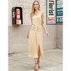 WhizMax Women Summer Sleeveless Side Split Dress Casual Ruched Tank Dress Crew Neck Maxi Long Dresses - 2 of 4