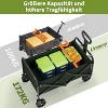 Collapsible Folding Wagon Cart, Heavy-Duty 360LBS Capacity, All-Terrain Utility Wagon with 360° Wheels & Cup Holders for Beach, Camping, Garden - 2 of 4