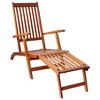vidaXL Patio Deck Chair with Footrest and Cushion Solid Acacia Wood - 2 of 4