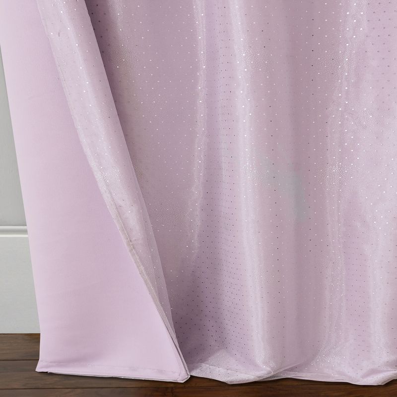 Aurora Kids Room Darkening Sheer Sparkle Overlay Single Curtain Panel - Elrene Home Fashions, 4 of 5