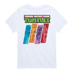 Boys' - Teenage Mutant Ninja Turtles - Mikey Leo Raph Donnie Group Stripes Short Sleeve Graphic T-Shirt - 1 of 4