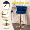 Lyngins Adjustable Height Bar Stools Set of 2,Swivel Counter Stools with Curved Backrest,Velvet Counter Height Stools For Kitchen Island - 4 of 4