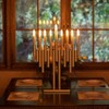Vintiquewise Modern 9-Branch Hanukkah Menorah with LED Candles in Sleek Finish, Decorative Centerpiece and Meaningful Gift for Hanukkah, Gold - 3 of 4